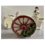 Mid century modern wagon wheel wall pocket,