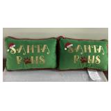 NEW Christmas Santa Paws pillows 12x9"