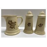 1970s Pfaltzgraff Village Pattern Creamer & Salt &