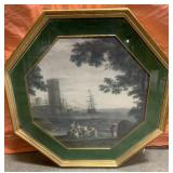 Octagon Shaped Framed Painting 23"x23"