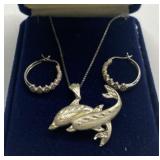 925 Silver Necklace and Earrings- 7.83 Grams
