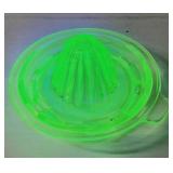 Antique URANIUM GLASS Juicer