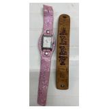 Vintatge leather bracelet & OC Girl watch