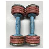 Antique Cast Metal Healthways hand weights Antique Cast Metal Healthways hand weights