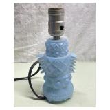 Small art deco blue glass lamp with long cord-8' Small art deco blue glass lamp with long cord-8'