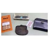 Reeds, glasses, wallet, coin purse Reeds, glasses, wallet, coin purse