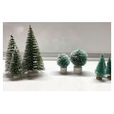 Vintage Christmas village bottle brush trees Vintage Christmas village bottle brush trees