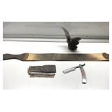 Antique sharpening strap, razor & more Antique sharpening strap, razor & more