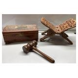 Vintage wood bible holder, box & mallet Vintage wood bible holder, box & mallet