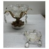 Marble base glass bowl with crystals & more Marble base glass bowl with crystals & more