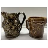 Vintage pitcher creamers 5' & 6' tall-1 signed Vintage pitcher creamers 5' & 6' tall-1 signed
