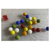 Glass marbles & dice Glass marbles & dice