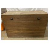 Antique wood chest 47.5' x 19.5 x 31' Antique wood chest 47.5' x 19.5 x 31'
