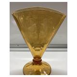 RARE antique amber glass fan vase RARE antique amber glass fan vase