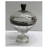 Antique candy dish silverplate & depression glass Antique candy dish silverplate & depression glass