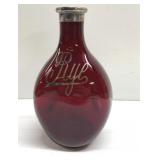 Antique ruby red decanter for Rye Whiskey-no top Antique ruby red decanter for Rye Whiskey-no top