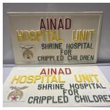 Shrine Hospital signs Magnets on back, 24x14in Shrine Hospital signs Magnets on back, 24x14in
