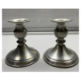 Vintage Leonard Genuine Pewter Candle Holders- Vintage Leonard Genuine Pewter Candle Holders-