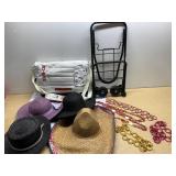 Hats, vintage belts, cart & more-heads not incl Hats, vintage belts, cart & more-heads not incl