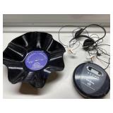 Vinyl record made into a basket & Insignia CD Vinyl record made into a basket & Insignia CD