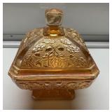Vintage amber glass acorn candy dish Vintage amber glass acorn candy dish