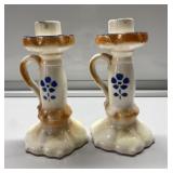 Antique Czechoslovakia candlesticks-1 has damage- Antique Czechoslovakia candlesticks-1 has damage-
