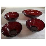 Ruby red bowls Ruby red bowls