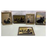 Antique reverse painted glass pieces Antique reverse painted glass pieces