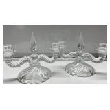 Antique depression glass candelebras Antique depression glass candelebras
