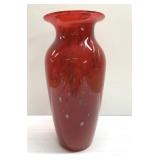 Red & glitter art glass vase-almost 12' tall Red & glitter art glass vase-almost 12' tall