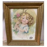 Antique framed Maud Humphrey Little Bo Peep piece Antique framed Maud Humphrey Little Bo Peep piece