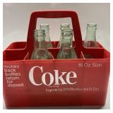 Vintage plastic Coca Cola tote w/ antique bottles Vintage plastic Coca Cola tote w/ antique bottles