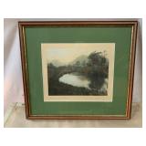 Wallace Nutting signed print 15 x 17 Wallace Nutting signed print 15 x 17