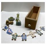 Antique sewing drawer, DOLL garland more Antique sewing drawer, DOLL garland more