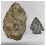 Dovetail Indian Arrowhead & Flint Knife blade-the Dovetail Indian Arrowhead & Flint Knife blade-the