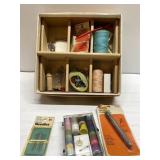Wood box with sewing Wood box with sewing