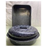 Vintage enamelware roaster pans Vintage enamelware roaster pans
