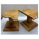 Wood pedestal shelves Wood pedestal shelves
