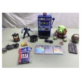 Action figures, slot machine, trading cards, Ty Action figures, slot machine, trading cards, Ty