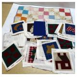 Small quilt & fabric pieces Small quilt & fabric pieces
