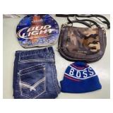 BKE jeans size 31R, Michael Kors purse, Boss hat & BKE jeans size 31R, Michael Kors purse, Boss hat &