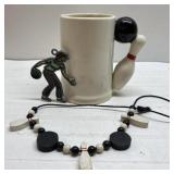 Bowling stained glass, necklace & mug Bowling stained glass, necklace & mug