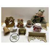 Wood shelves, frog, wood carving more Wood shelves, frog, wood carving more