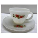Vintage milk glass Fire King cup & saucer Vintage milk glass Fire King cup & saucer