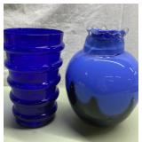 Blue glass vases 9' tall Blue glass vases 9' tall