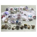 Lot of costume jewelry rings & earrings Lot of costume jewelry rings & earrings