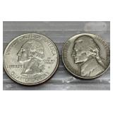1964 nickel & 2004 Michigan quarter (in small sec) 1964 nickel & 2004 Michigan quarter (in small sec)