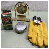 NEW gloves, vintage jar, hummingbird stuff & clock NEW gloves, vintage jar, hummingbird stuff & clock