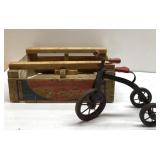 Wood crate & decorative trike Wood crate & decorative trike