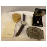 Timex watch, necklace, belt buckle more Timex watch, necklace, belt buckle more
